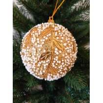 Новорічні кулі золоті із орнаментом Ø80мм, ціна за набір 3 шт (SH269)